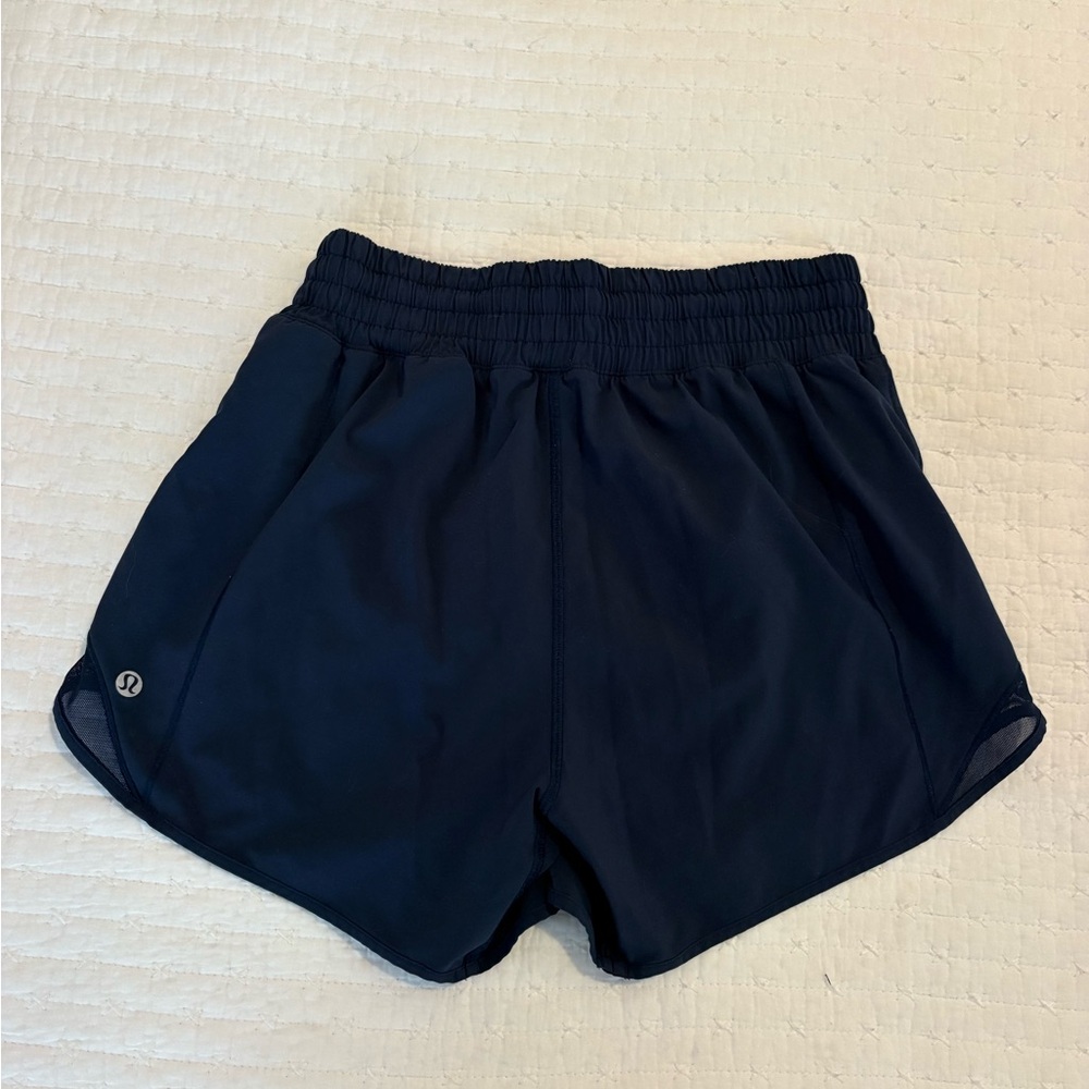 Lululemon Hotty Hot High-Rise Lined Short 4" Navy Blue
